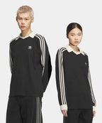 ADIDAS ADIDAS Waffle Long Sleeve Polo Tee - Black