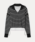MIXXO MIXXO Knitwear Half Zip-Up Striped Pullover