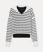 MIXXO MIXXO Knitwear Half Zip-Up Striped Pullover
