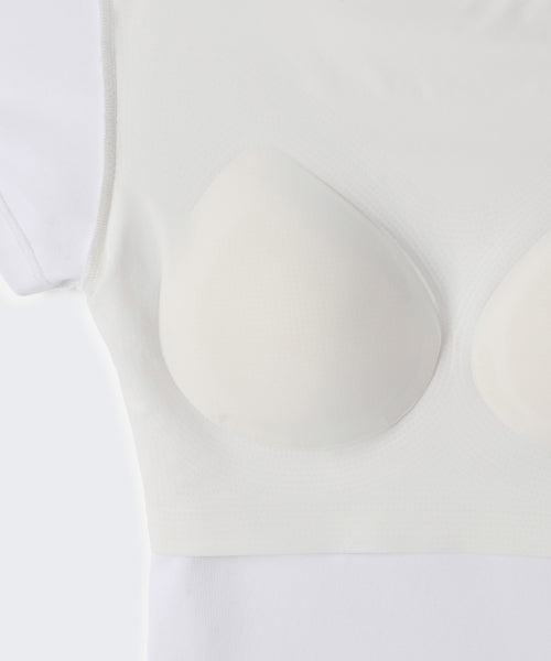 MUSINSA STANDARD WOMAN MUSINSA STANDARD WOMAN Women's Slim Crew Neck Bra T-Shirt (White)
