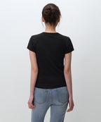 MUSINSA STANDARD WOMAN MUSINSA STANDARD WOMAN Women's Slim Crew Neck Bra T-Shirt Black