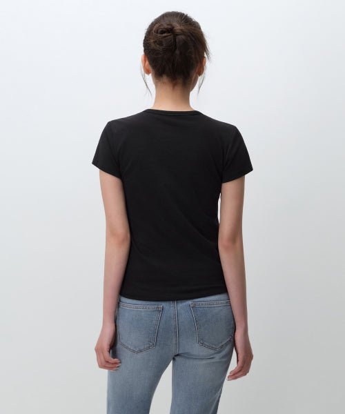 MUSINSA STANDARD WOMAN MUSINSA STANDARD WOMAN Women's Slim Crew Neck Bra T-Shirt Black