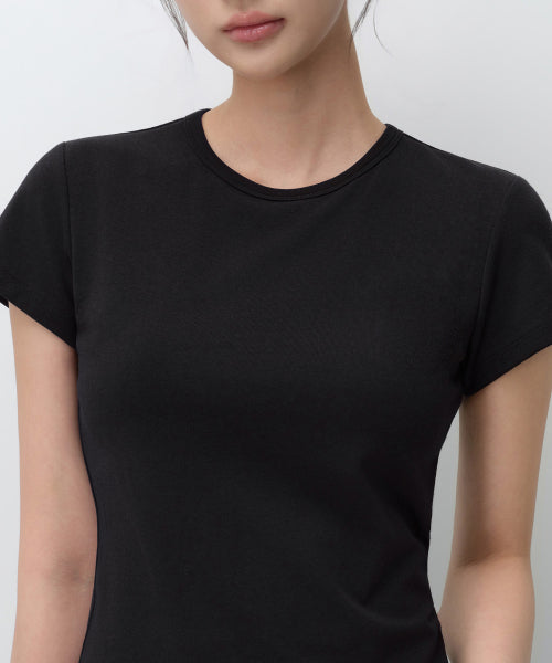 MUSINSA STANDARD WOMAN MUSINSA STANDARD WOMAN Women's Slim Crew Neck Bra T-Shirt Black