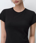 MUSINSA STANDARD WOMAN MUSINSA STANDARD WOMAN Women's Slim Crew Neck Bra T-Shirt Black