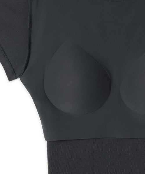 MUSINSA STANDARD WOMAN MUSINSA STANDARD WOMAN Women's Slim Crew Neck Bra T-Shirt (Dark Gray)