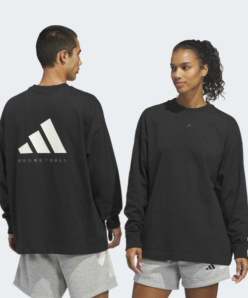 ADIDAS ADIDAS Basketball Long Sleeve Tee - Black:White