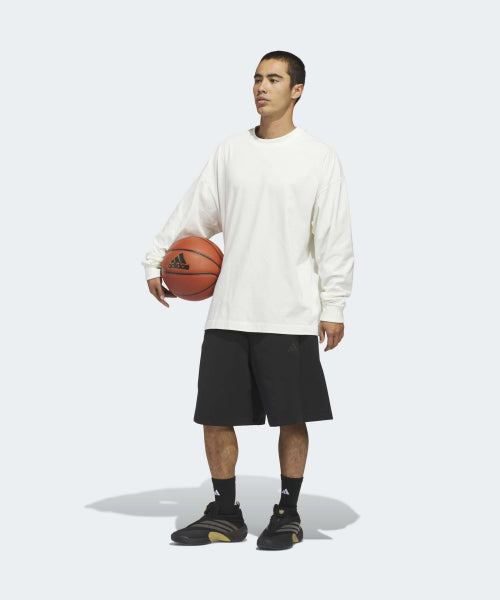 ADIDAS ADIDAS Basketball Long Sleeve Tee - White:Black