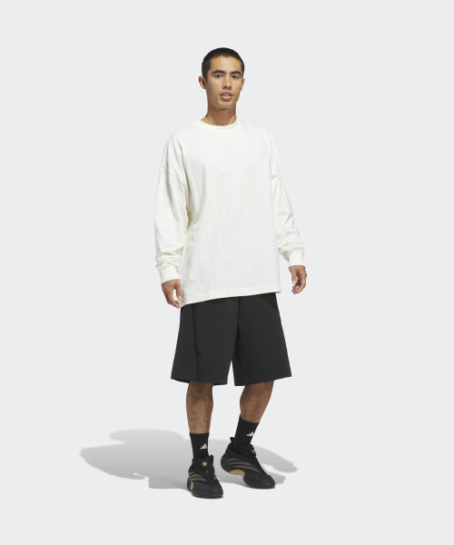 ADIDAS ADIDAS Basketball Long Sleeve Tee - White:Black