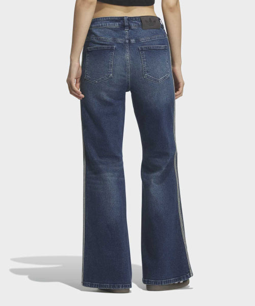 ADIDAS ADIDAS Washed Flare Pants - Mid Blue Denim