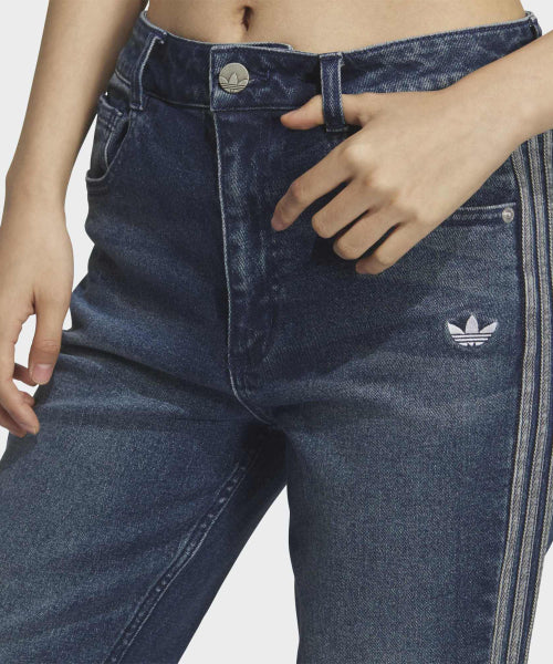 ADIDAS ADIDAS Washed Flare Pants - Mid Blue Denim