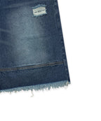 MATIN KIM MATIN KIM Destroyed Bermuda Denim Pants for Men in Navy