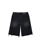 MATIN KIM MATIN KIM Destroyed Bermuda Denim Pants for Men in Black