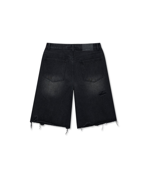 MATIN KIM MATIN KIM Destroyed Bermuda Denim Pants for Men in Black