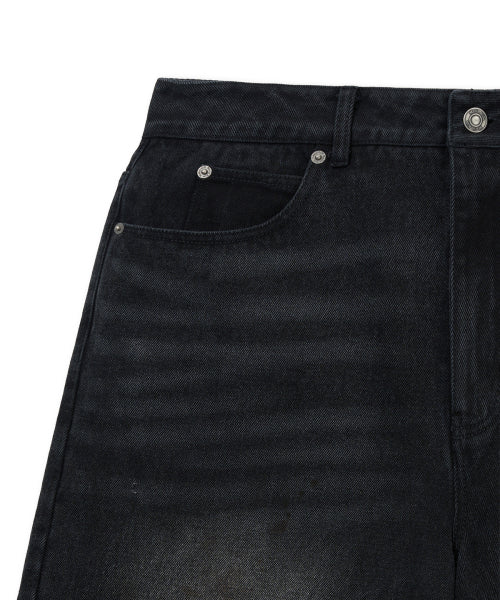 MATIN KIM MATIN KIM Destroyed Bermuda Denim Pants for Men in Black