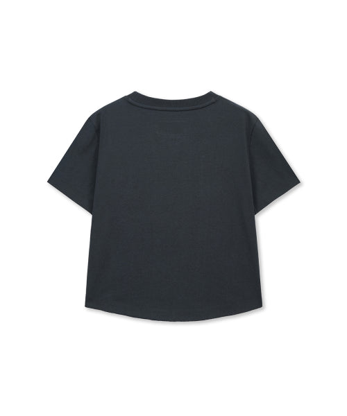 MATIN KIM MATIN KIM Graffiti Round Hem Crop Top