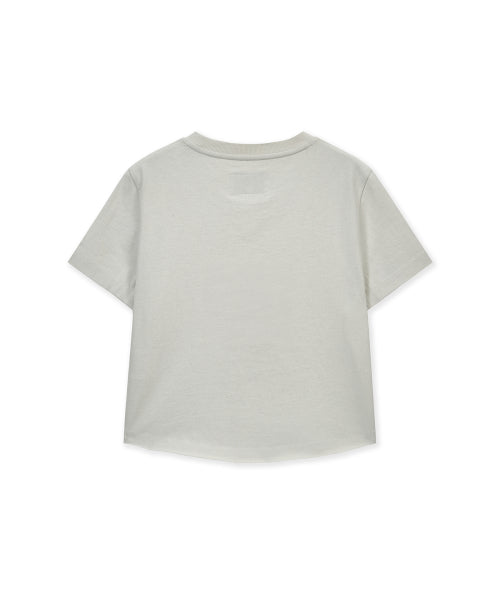 MATIN KIM MATIN KIM Graffiti Round Hem Crop Top