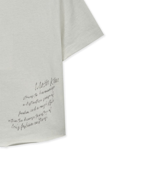 MATIN KIM MATIN KIM Graffiti Round Hem Crop Top