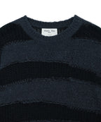 MATIN KIM MATIN KIM TEXTURE BLOCK STRIPE KNIT PULLOVER