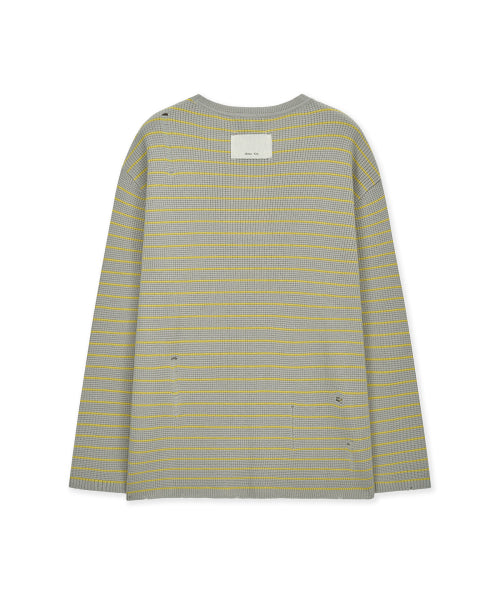 MATIN KIM MATIN KIM STRIPE DAMAGED LOOSE PULLOVER