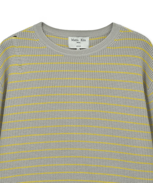 MATIN KIM MATIN KIM STRIPE DAMAGED LOOSE PULLOVER