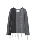 MATIN KIM MATIN KIM Color Block Slim Knit Cardigan