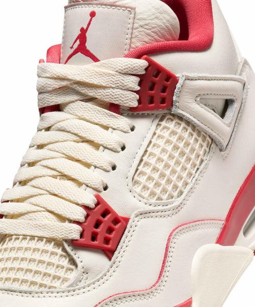 NIKE NIKE Air Jordan 4 Retro Pale Ivory and Tough Red W