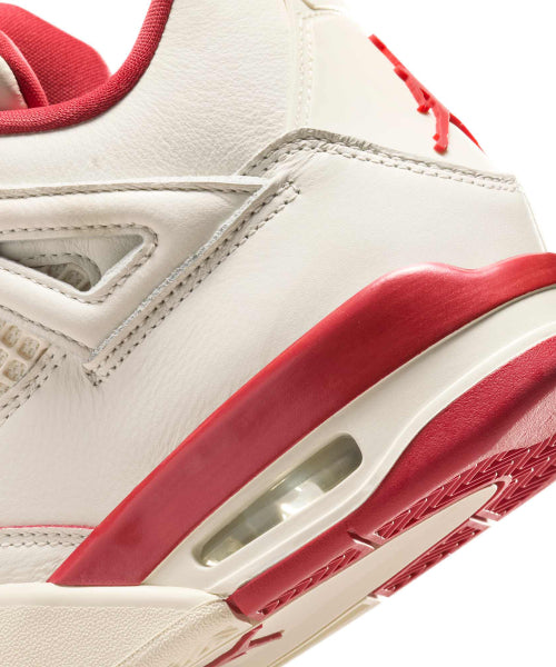 NIKE NIKE Air Jordan 4 Retro Pale Ivory and Tough Red W