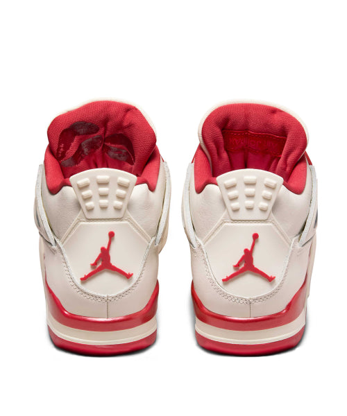 NIKE NIKE Air Jordan 4 Retro Pale Ivory and Tough Red W
