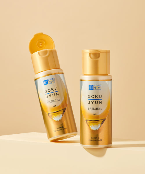 HADALABO [2Pack] Inner Moisturizing Gokujyun Premium Milk 140ml (+ 5 packs of Gokujyun Lotion 2ml provided)