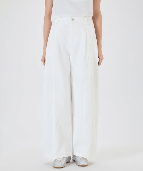 MIXXO MIXXO Balloon Fit One-Tuck Cotton Pants