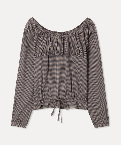 MIXXO MIXXO Check Shirring Blouse Size C
