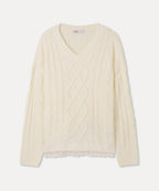 MIXXO MIXXO V-neck Lace Cable Pullover S