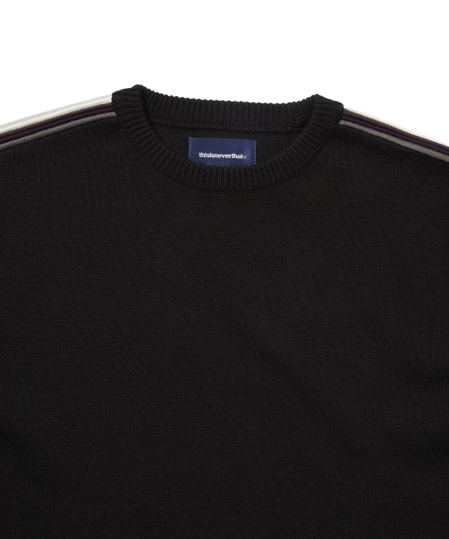 THISISNEVERTHAT THISISNEVERTHAT Striped Sleeve Knit Crew Black