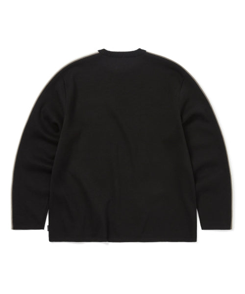 THISISNEVERTHAT THISISNEVERTHAT Striped Sleeve Knit Crew Black