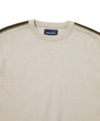 THISISNEVERTHAT THISISNEVERTHAT Striped Sleeve Knit Crew Ivory
