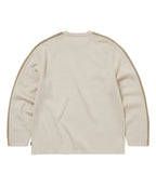 THISISNEVERTHAT THISISNEVERTHAT Striped Sleeve Knit Crew Ivory