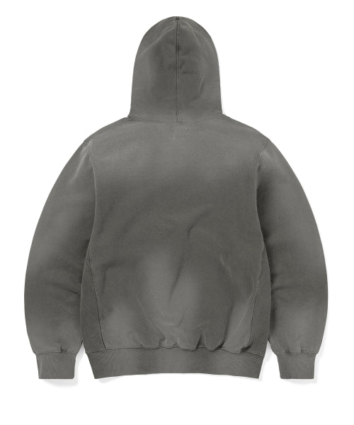 THISISNEVERTHAT THISISNEVERTHAT Overdyed Embroidery Hoodie Charcoal