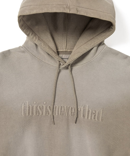 THISISNEVERTHAT THISISNEVERTHAT Overdyed Embroidery Hoodie Desert Grey