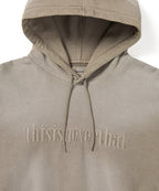 THISISNEVERTHAT THISISNEVERTHAT Overdyed Embroidery Hoodie Desert Grey