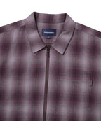 THISISNEVERTHAT THISISNEVERTHAT Nep Check Zip Shirt Burgundy
