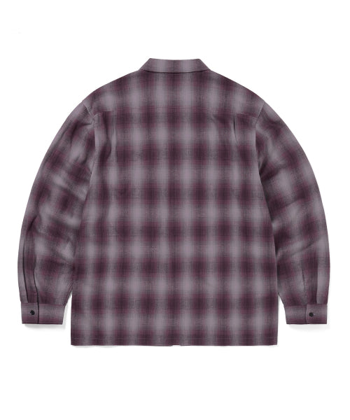 THISISNEVERTHAT THISISNEVERTHAT Nep Check Zip Shirt Burgundy