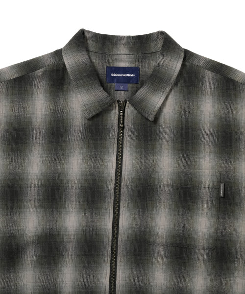 THISISNEVERTHAT THISISNEVERTHAT Nep Check Zip Shirt Black