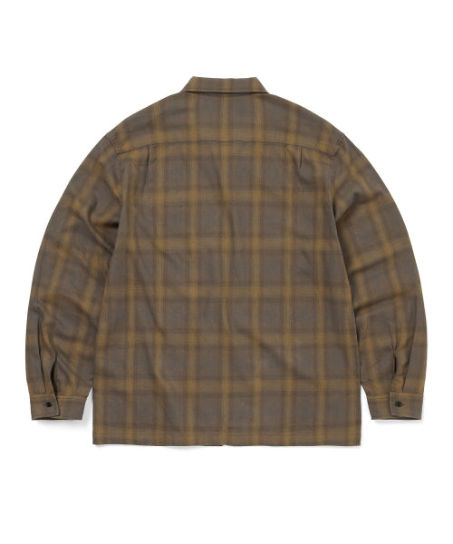 THISISNEVERTHAT THISISNEVERTHAT Nep Check Zip Shirt Brown