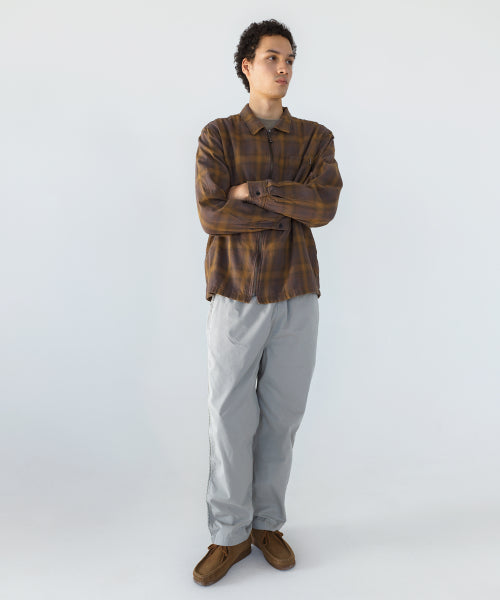 THISISNEVERTHAT THISISNEVERTHAT Nep Check Zip Shirt Brown