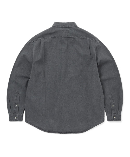 THISISNEVERTHAT THISISNEVERTHAT Washed Denim Shirt Dusty Grey