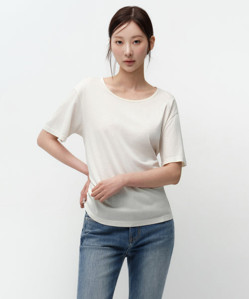 MUSINSA STANDARD WOMAN MUSINSA STANDARD WOMAN T-Shirt Cream