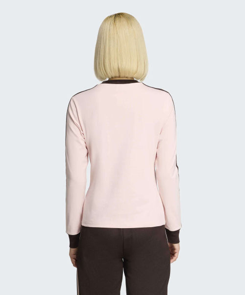 ADIDAS ADIDAS 3-Stripe Long Sleeve Slim Fit T-Shirt - Sandy Pink