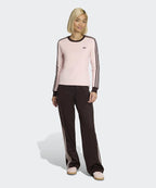 ADIDAS ADIDAS 3-Stripe Long Sleeve Slim Fit T-Shirt - Sandy Pink