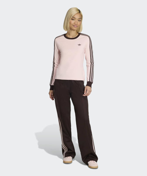 ADIDAS ADIDAS 3-Stripe Long Sleeve Slim Fit T-Shirt - Sandy Pink