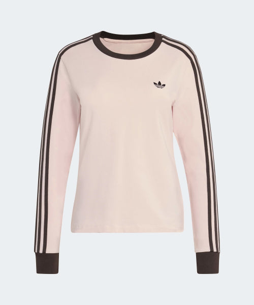 ADIDAS ADIDAS 3-Stripe Long Sleeve Slim Fit T-Shirt - Sandy Pink